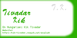 tivadar kik business card